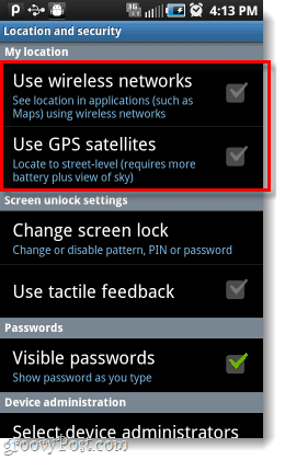 Android verwendet meine drahtlosen Netzwerke GPS-Satelliten