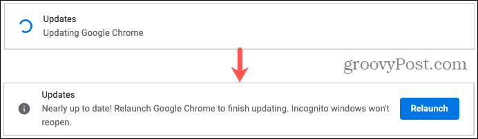 Aktualisieren und Neustarten von Google Chrome