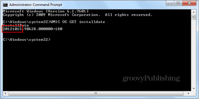 Windows-Installationsdatum cmd promptwmic eingeben