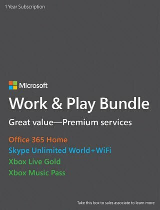 Microsoft Subscription Services Work & Play-Paket 199 US-Dollar