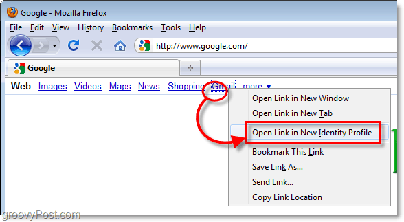Link in einem neuen Identitätsprofil Firefox öffnen