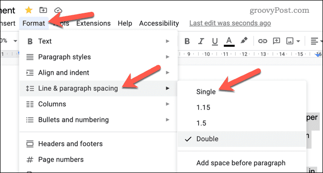 Legen Sie den Zeilenabstand in Google Docs fest