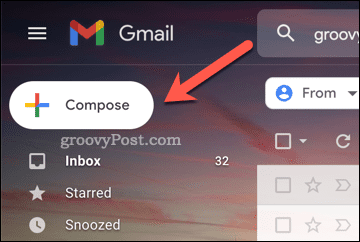 Die Gmail-Schaltfläche „Verfassen“.
