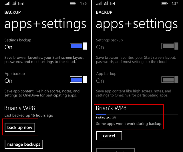 Windows Phone 8.1 Tipp: Sichern Sie die Daten Ihres Telefons manuell