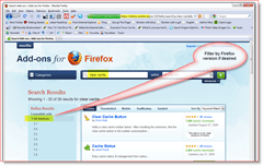 Filtern Sie die Suchergebnisse für Firefox-Add-Ons