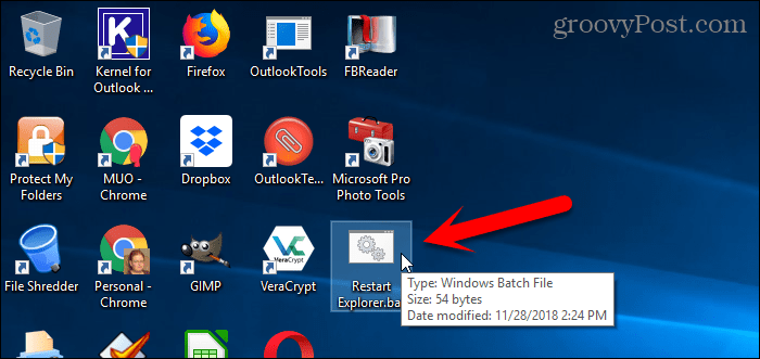 Führen Sie eine Batchdatei auf dem Windows 10-Desktop aus