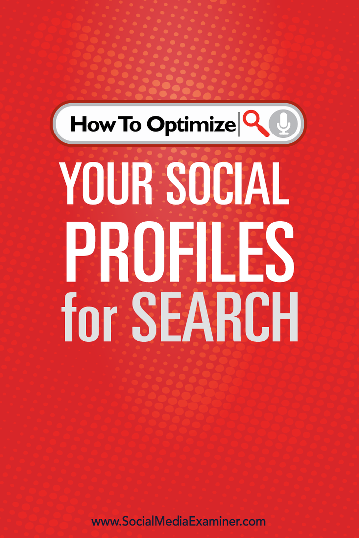wie man soziale Profile für die Suche optimiert