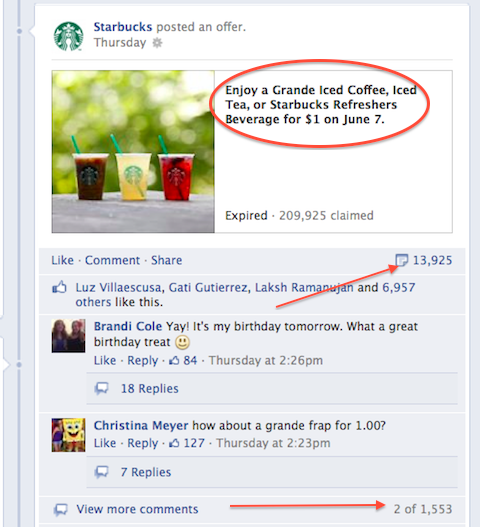 Starbucks Facebook Angebot