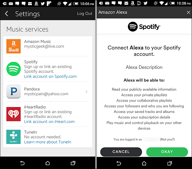 in Spotify Android App singen