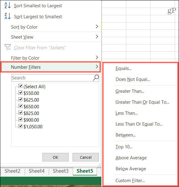 In Excel nach Bedingung filtern