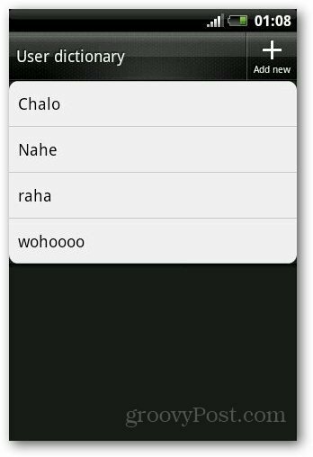 Wörterbuch hinzufügen Android 8