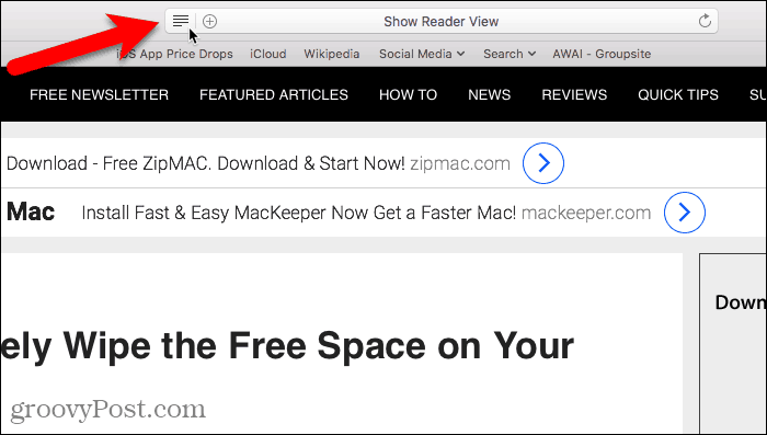 Reader View in Safari für Mac anzeigen