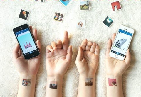 "Verwandeln Sie Ihre Instagramme in temporäre Tattoos." 