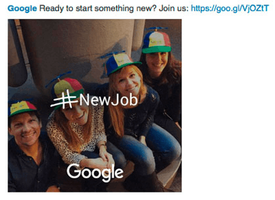 Google Linkedin Anzeige, um Talente zu finden