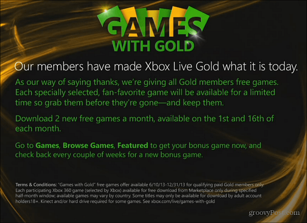 Xbox Live-Spiele mit Goldübersicht