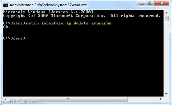Arp-Cache in Windows 7