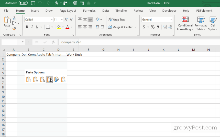 Einfügen mit Transponieren in Excel
