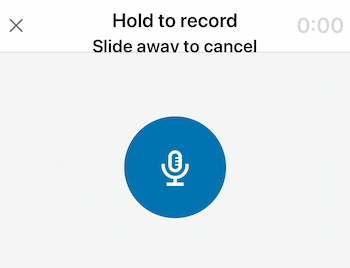 Mikrofonsymbol zum Aufzeichnen von LinkedIn-Audio-Nachrichten