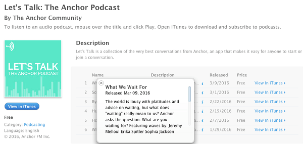 Anker-Community-Podcast mit Wellen auf iTunes