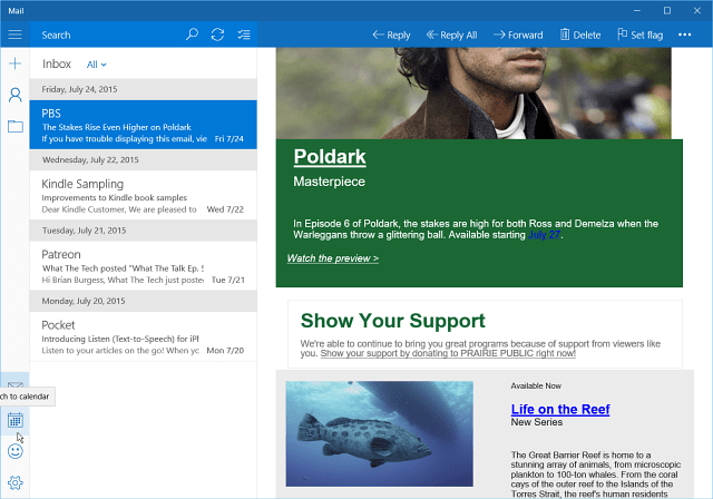 Posteingang Mail App Windows 10