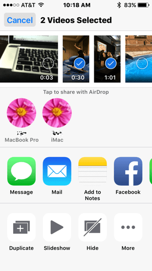 Mit AirDrop können Sie ganz einfach Videos von Ihrem iPhone auf Ihren Mac übertragen.