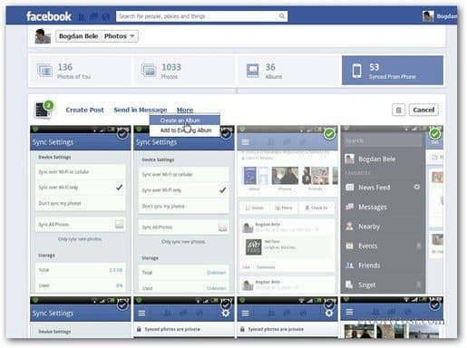Facebook-Fotosynchronisierung vom Telefon synchronisiert