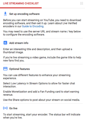 YouTube Live-Streaming-Checkliste