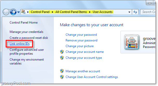 So verknüpfen Sie Online-IDs in Windows 7