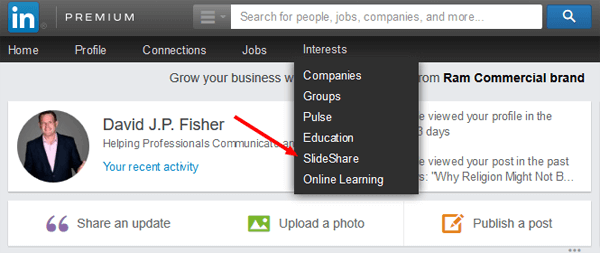 SlideShare zum Linkedin-Profil hinzufügen