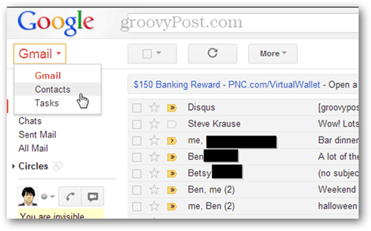 Importieren Sie mehrere Kontakte in Google Mail