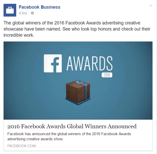 Facebook Awards 2016
