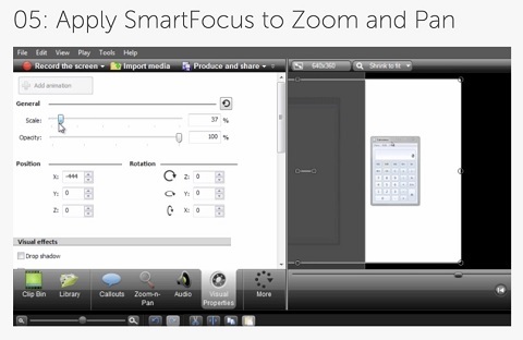 camtasia Smart Focus-Funktion