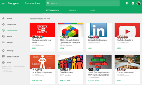 neue Google Plus-Communities