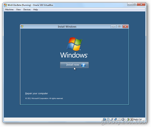 VirtualBox Windows 8 jetzt installieren Box