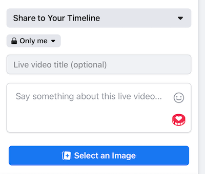 Richten Sie den Facebook Live-Stream auf die Datenschutzeinstellung "Nur ich" ein