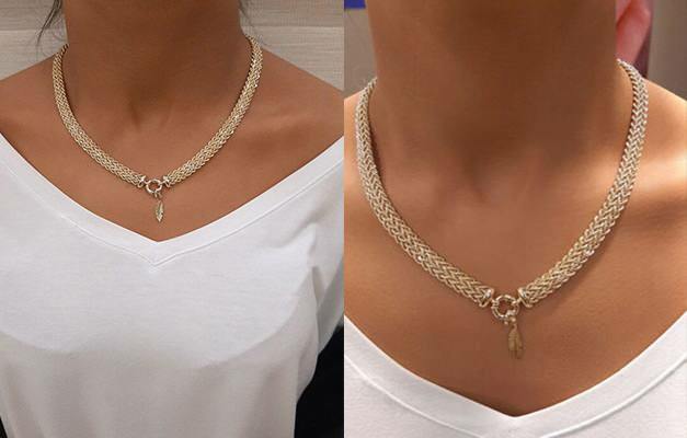 Gold Twisted Chain Halskette Stern Anhänger Halskette Modelle