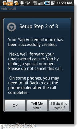 Einrichten von Yap Voicemail Schritt 2
