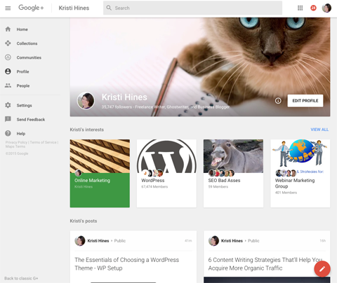 neues Google Plus Profil Design