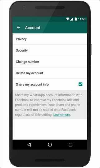 Verhindern Sie, dass WhatsApp Kontaktdaten mit Facebook teilt