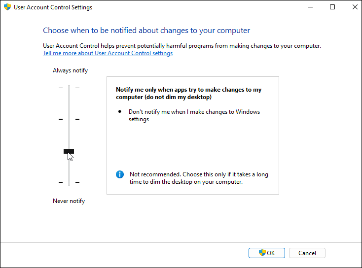 UAC-Einstellungen Windows 11