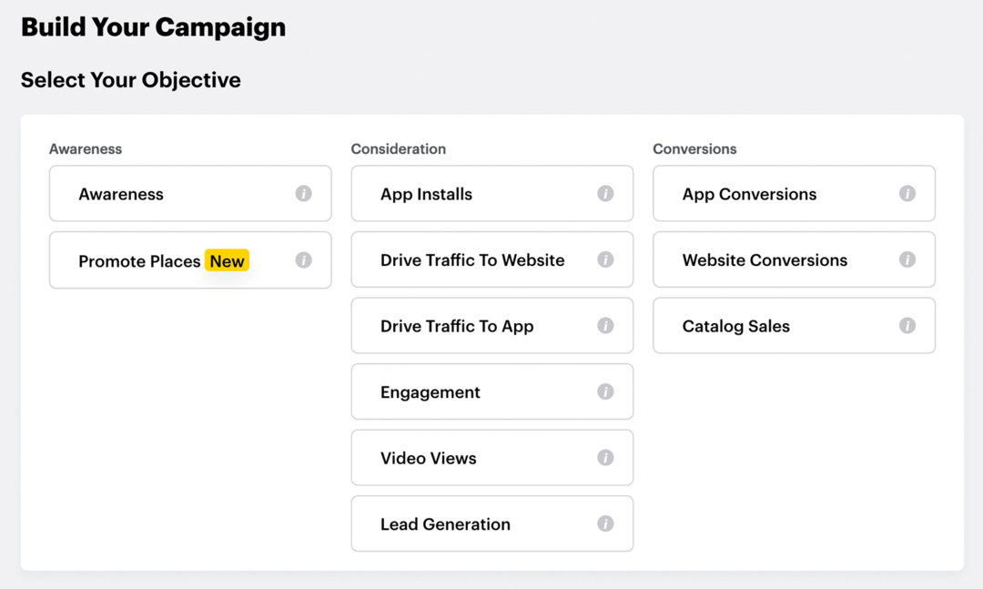 Wählen Sie das Ziel für die Snapchat Instant Create-Kampagne aus