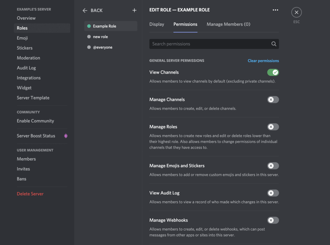 Berechtigungen für eine neue Discord-Rolle festlegen