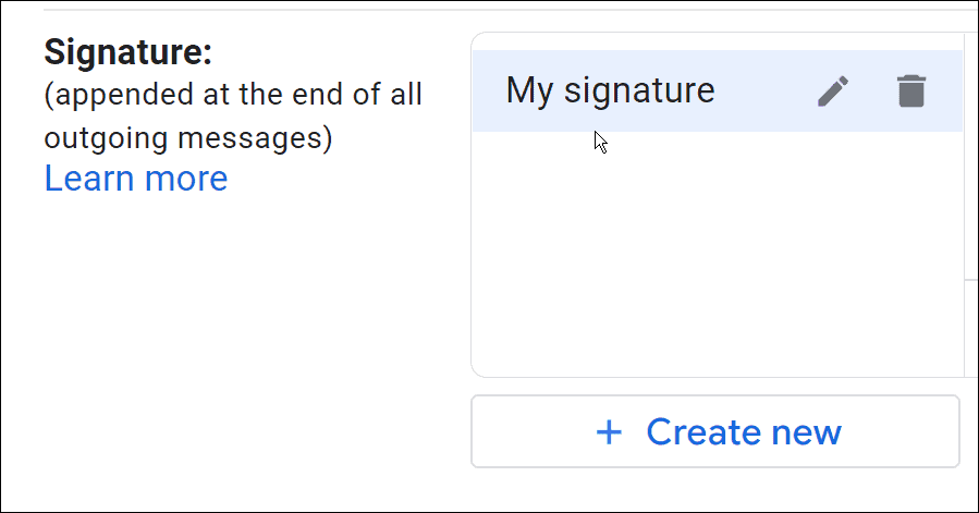 Unterschrift zu ändern