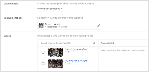 Bemerkungsoptionen für Google AdWords basierend auf der Videoansicht