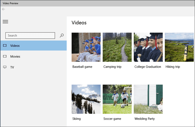 Microsoft Videos Vorschau App