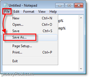 Speichern Sie Ihre Windows 7-Editor-Datei