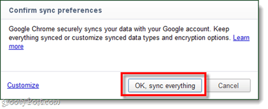 Chrom alles synchronisieren