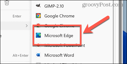 Öffnen mit Microsoft Edge