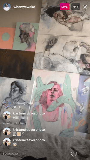 Künstlerprofil whenwewake nutzte Instagram live, um einen kleinen Einblick in einige seiner neuen Bilder zu geben.