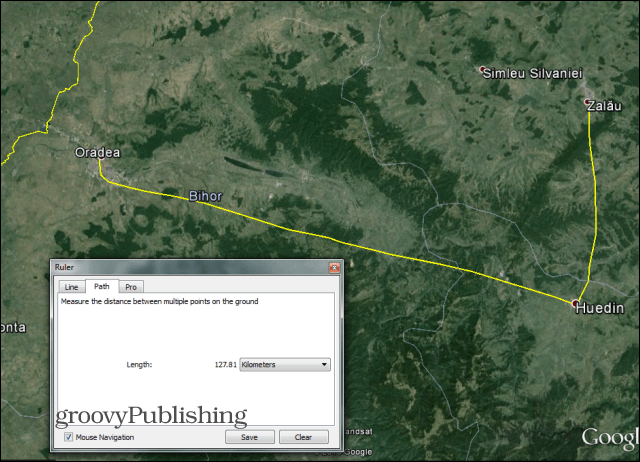 Google Earth Lineal in Gebrauch Pfad